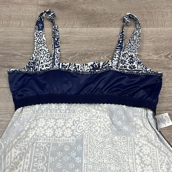 Lands’ End D-Cup Square Neck Underwire Tankini Swimsuit Top 14 D - Picture 11 of 14